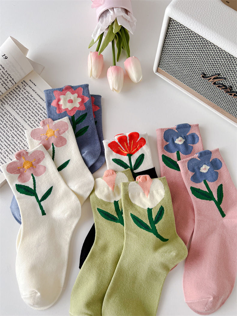 Flowers Candy Color Socks MK18879 Susan