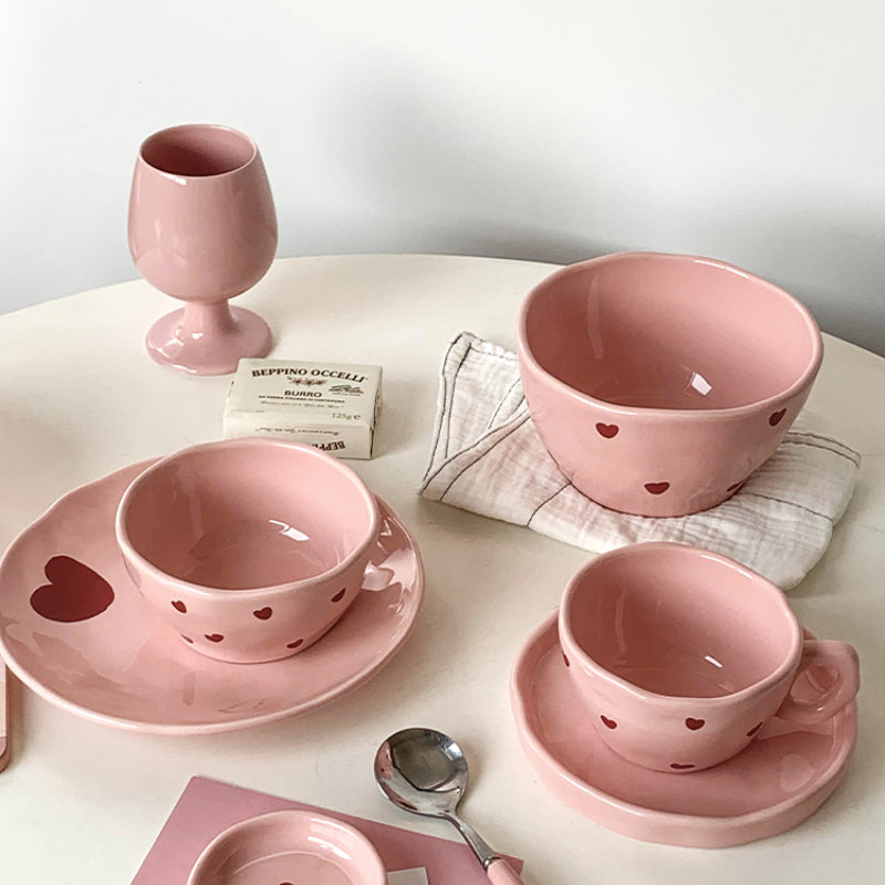 Pink Love Series  Ceramic Tableware Set - Kimi MK Kawaii Store