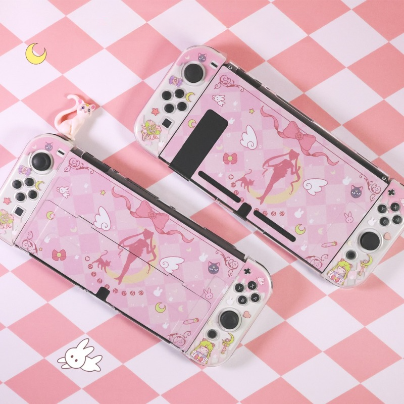 Nintendo Switch OLED Sailor Moon Pink Case Skin ON777 Cospicky