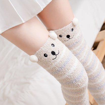 Fluffy Friends Animal Winter Long Socks MK18626 Susan