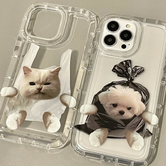 Cute Cartoon Plastics Dog Cat Matching Phone Case MK18657 Susan