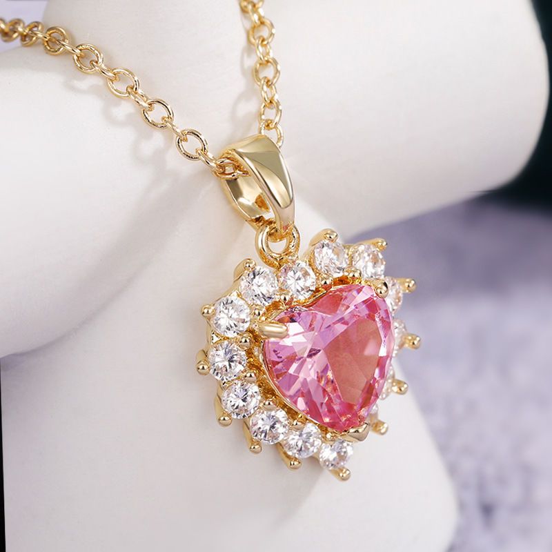 Pink Magic Heart Necklace LIN36 - mkkawaiishop