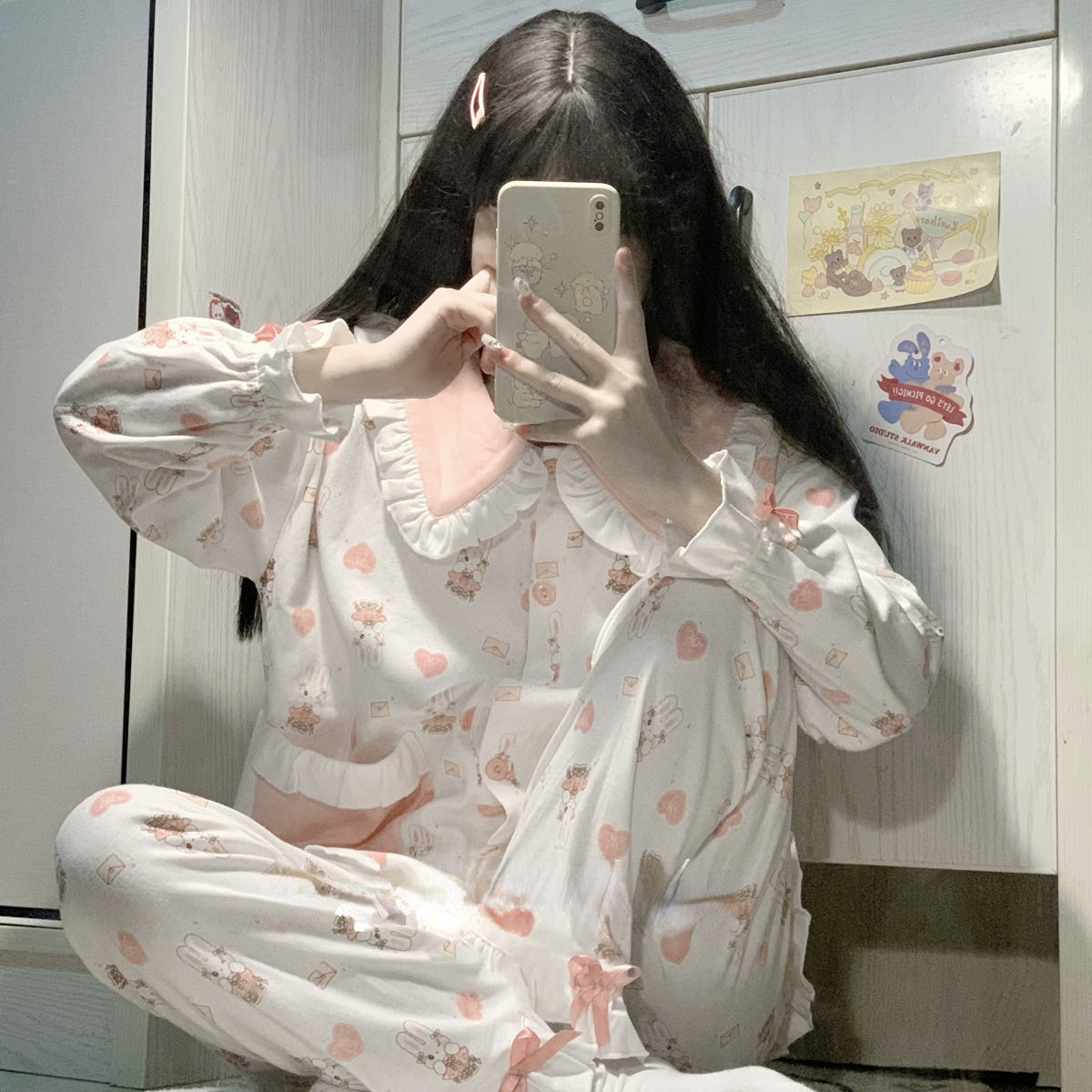 Cute Pink White Bunny Pajama - Kimi Kimi