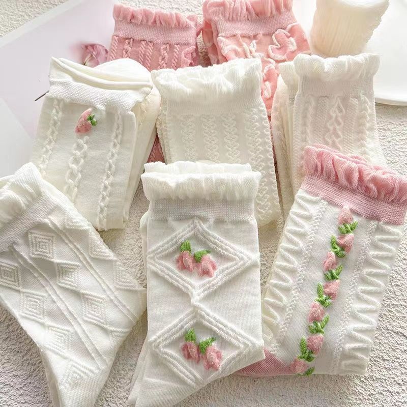 Pink Flower Socks  MK18845 Susan