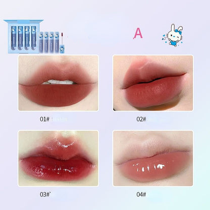 4 Pcs Cute Bunny Mirror Liquid Lipstick Set Susan