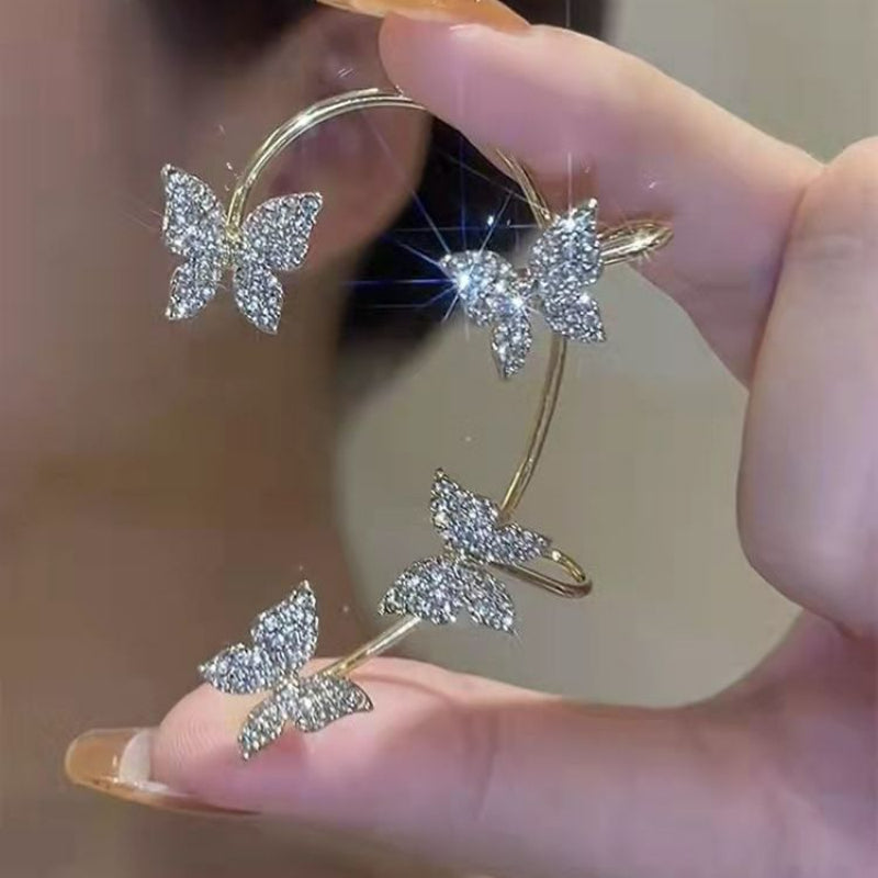 Blingbling Fairy Butterfly Ear Hanging Ear Clip No Pierced Earrings EG18228 MK Kawaii Store