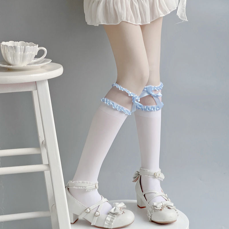 Bow Lace Lolita High Tube Socks Susan