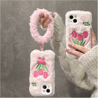 Tulip Fluffy Pink Phone Case MK Kawaii Store