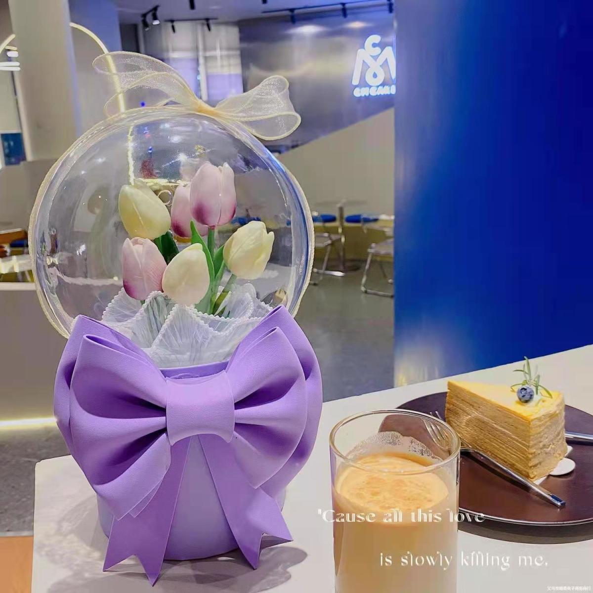 DIY Tulip Bubble LED Flower Bouquet MK18585 MK Kawaii Store