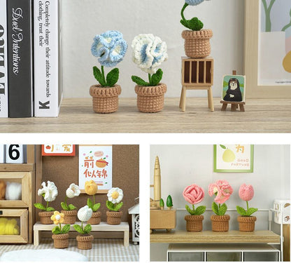 DIY Mini Woolen Flower Tulip Bouquets Potted MK Kawaii Store