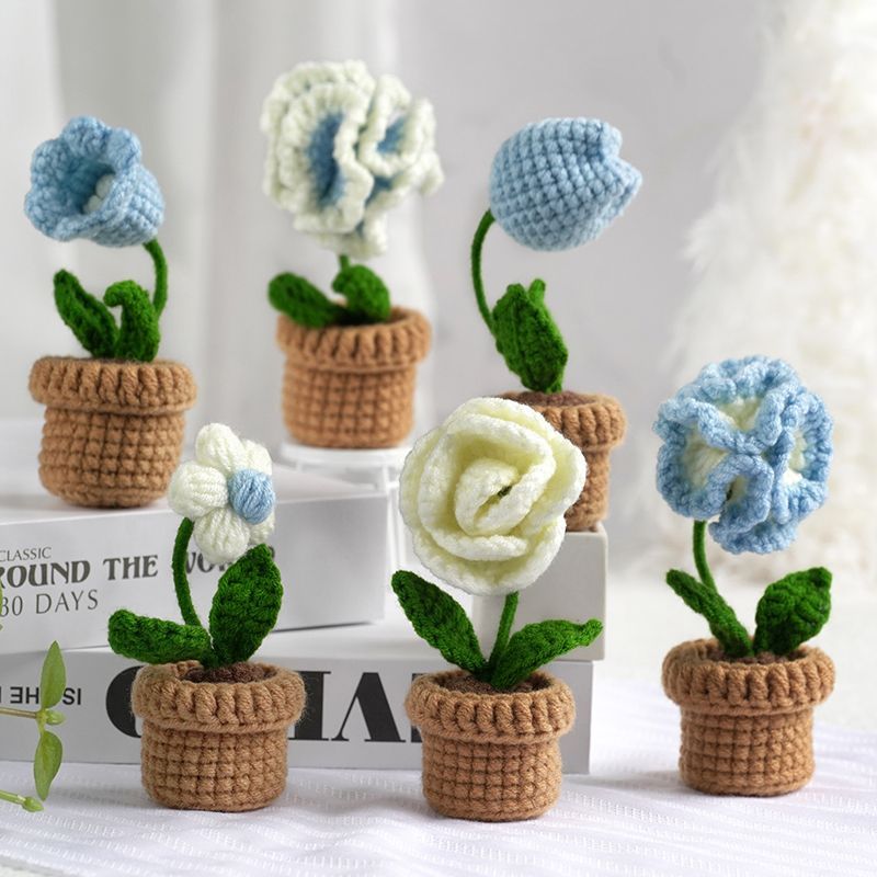 DIY Mini Woolen Flower Tulip Bouquets Potted MK Kawaii Store