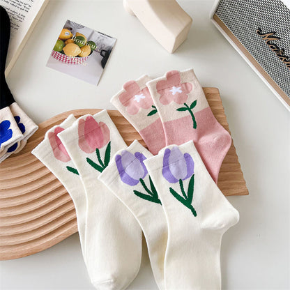 Flowers Candy Color Socks MK18879 Susan