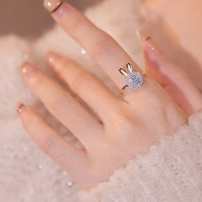 Cute Rotatable Bunny Ring MK18967 MK Kawaii Store