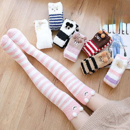 Fluffy Friends Animal Winter Long Socks MK18626 Susan