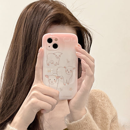 Pink Kawaii Sheep Soft Iphone Case - Heartzcore Heartzcore