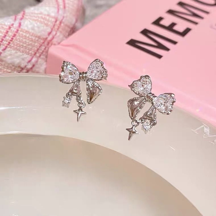 Pretty Diamond Ribbon Earrings - Heartzcore Heartzcore