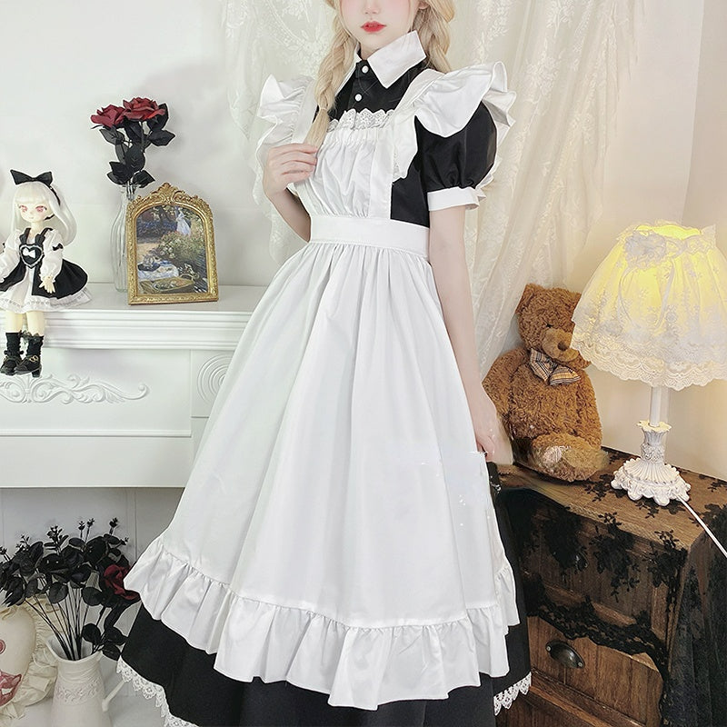 Sweet Classical Neko Maid Long Dress Short Sleeves ON656 MK Kawaii Store
