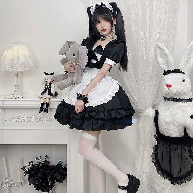 2 Colors Sweet Bows Maid Dress ON645