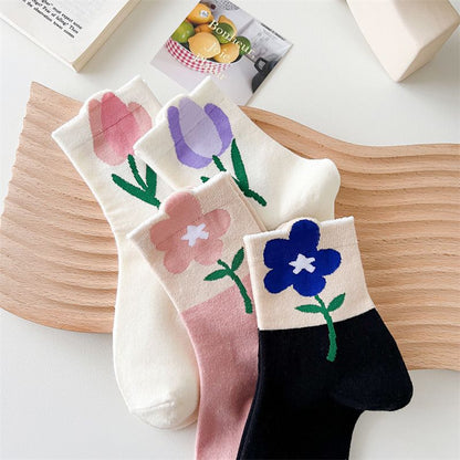 Flowers Candy Color Socks MK18879 Susan