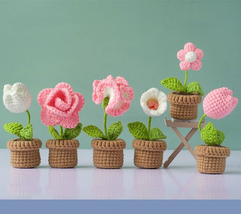 DIY Mini Woolen Flower Tulip Bouquets Potted MK Kawaii Store