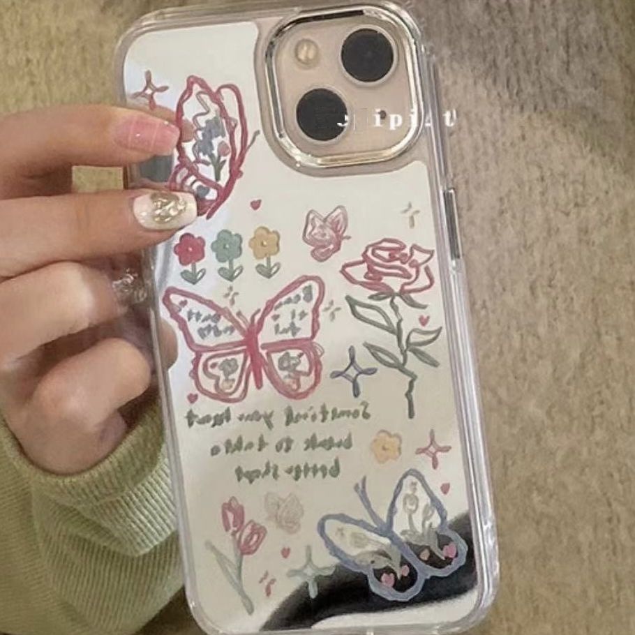 Cute Butterfly Mirror Phone Case - Kimi-MK18893 Kimi