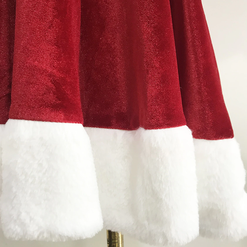 Bunny Ears Bow Knot Hooded Dress Set Christmas