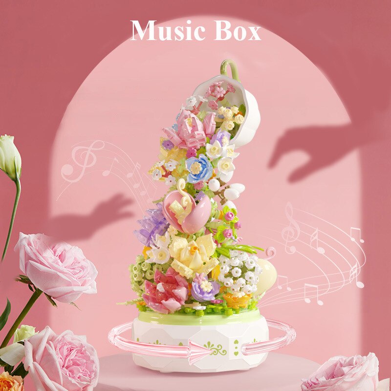 Building Block Flower Music Box - Heartzcore MK18882 Heartzcore
