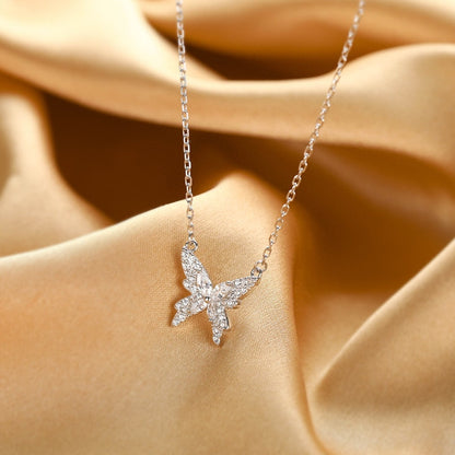 Crystal Butterfly Necklace LIN69 - mkkawaiishop