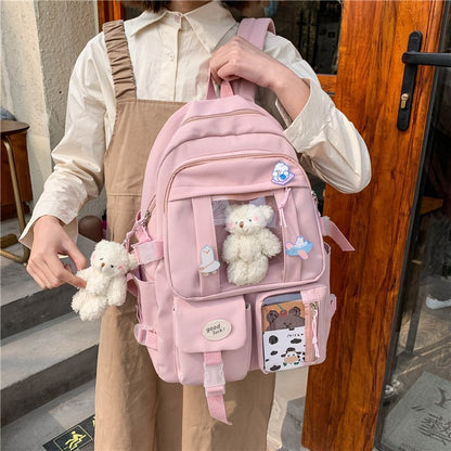 Multipocket High School Backpack 17'' - Cupcake MK Kawaii Store