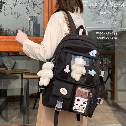 Multipocket High School Backpack 17'' - Cupcake MK Kawaii Store