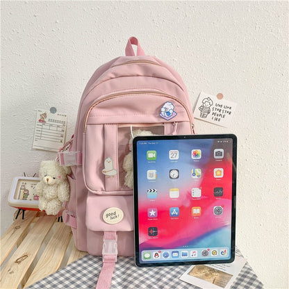 Multipocket High School Backpack 17'' - Cupcake MK Kawaii Store