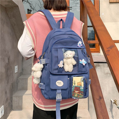 Multipocket High School Backpack 17'' - Cupcake MK Kawaii Store