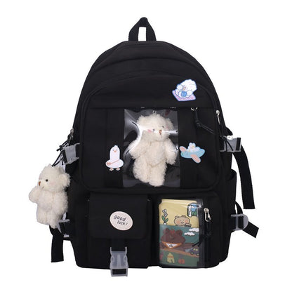 Multipocket High School Backpack 17'' - Cupcake MK Kawaii Store