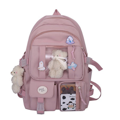 Multipocket High School Backpack 17'' - Cupcake MK Kawaii Store