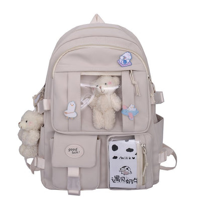 Multipocket High School Backpack 17'' - Cupcake MK Kawaii Store