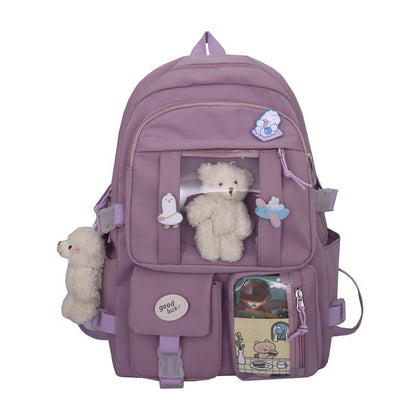 Multipocket High School Backpack 17'' - Cupcake MK Kawaii Store