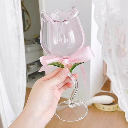 Rose Flower Wine Glass Goblet - Heartzcore Heartzcore