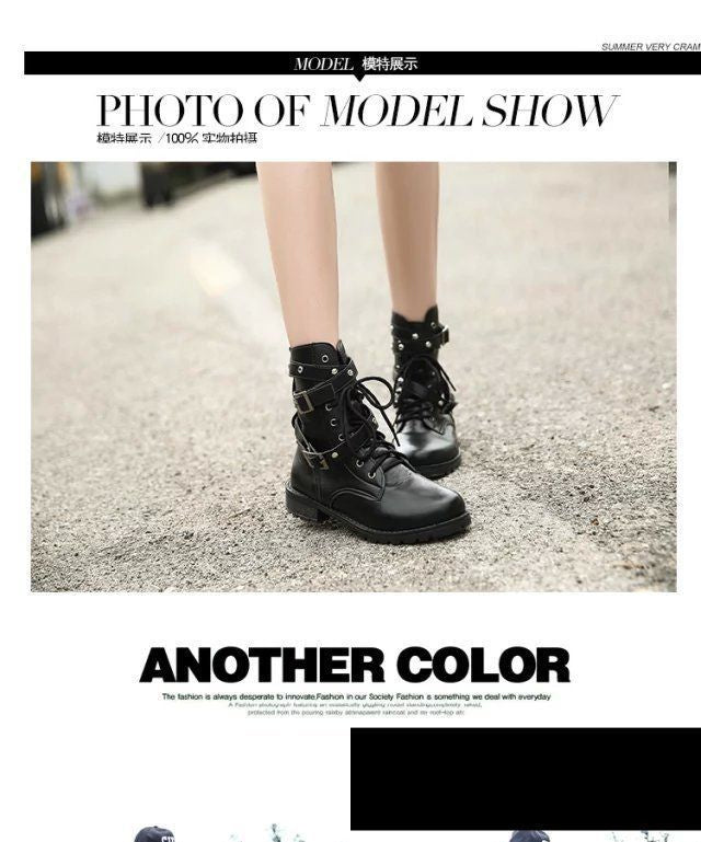 Lace-Up Short Boots BH19 MK Kawaii Store