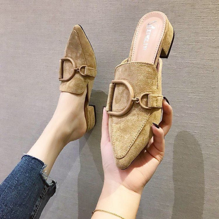 Pointed Block Heel Mules cc18 MK Kawaii Store