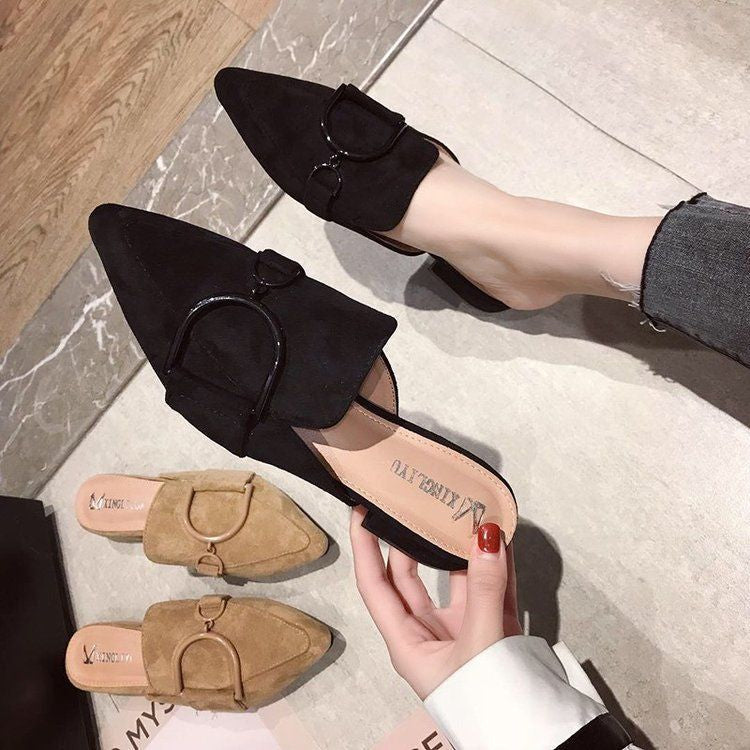 Pointed Block Heel Mules cc18 MK Kawaii Store