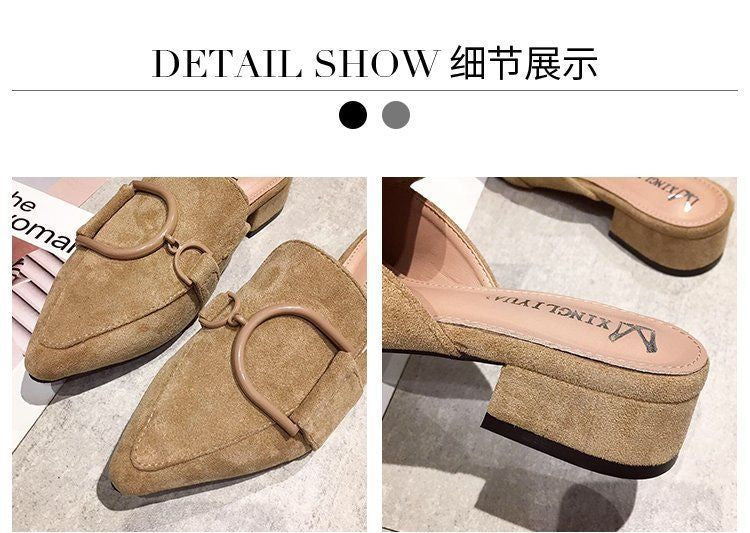 Pointed Block Heel Mules cc18 MK Kawaii Store