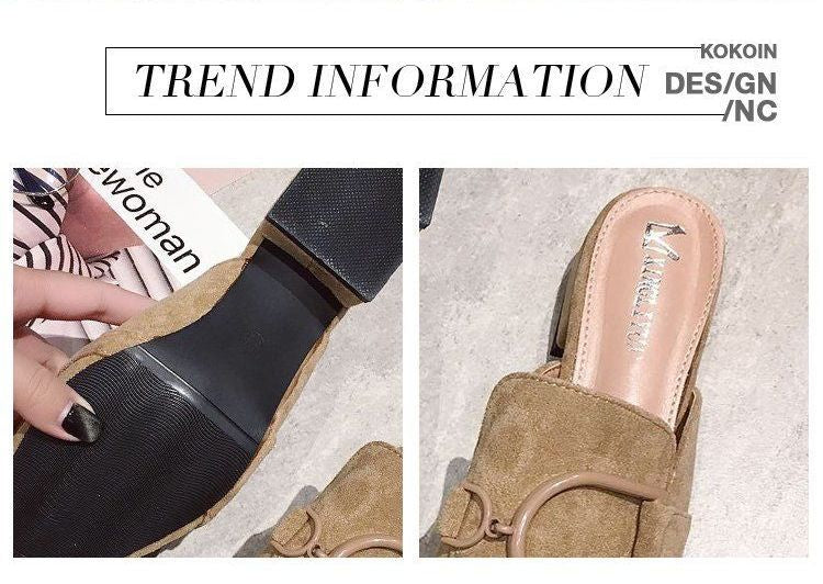 Pointed Block Heel Mules cc18 MK Kawaii Store