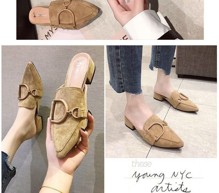 Pointed Block Heel Mules cc18 MK Kawaii Store