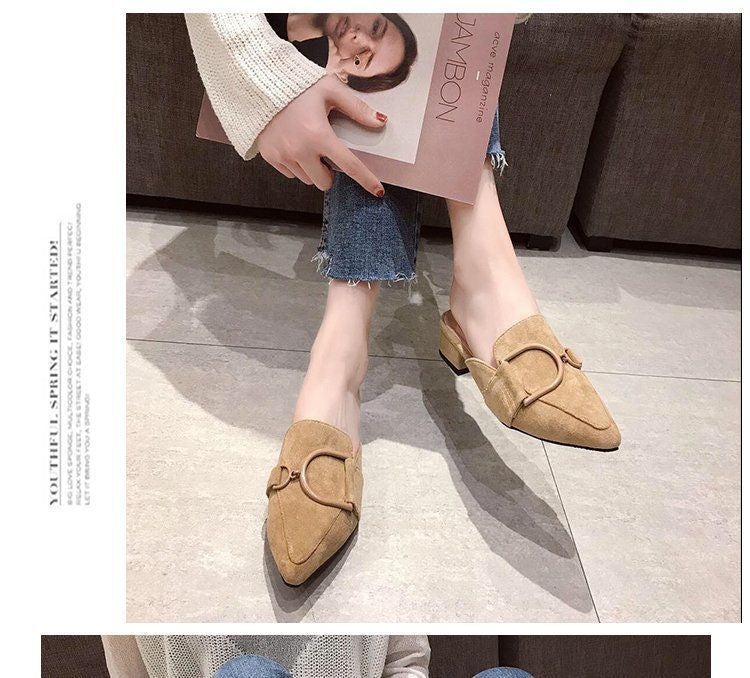 Pointed Block Heel Mules cc18 MK Kawaii Store