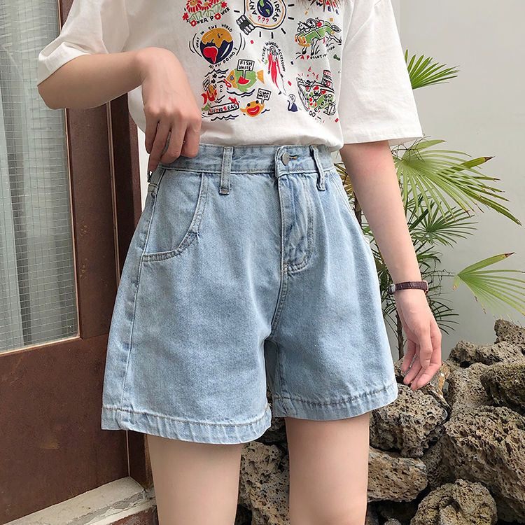 High-Waist Denim Shorts WI32 MK Kawaii Store