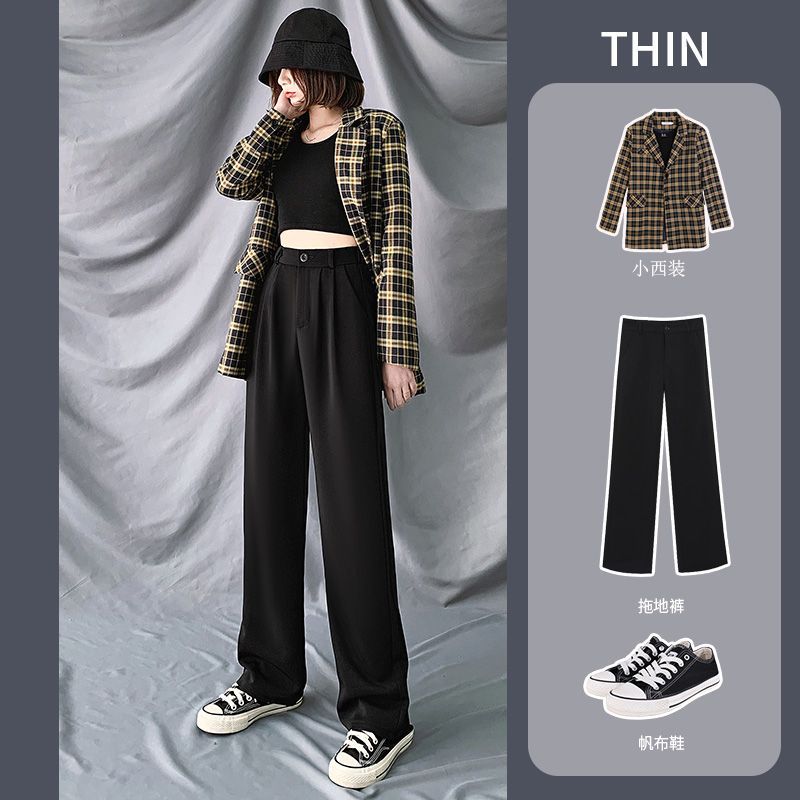 High-Waist Wide-Leg Dress Pants dd15 MK Kawaii Store