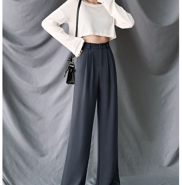 High-Waist Wide-Leg Dress Pants dd15 MK Kawaii Store