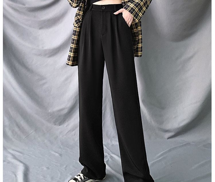 High-Waist Wide-Leg Dress Pants dd15 MK Kawaii Store