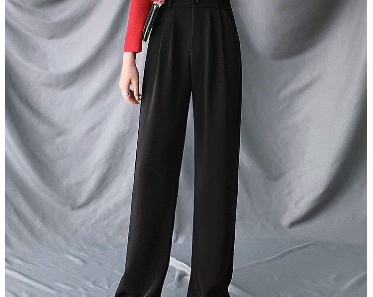 High-Waist Wide-Leg Dress Pants dd15 MK Kawaii Store