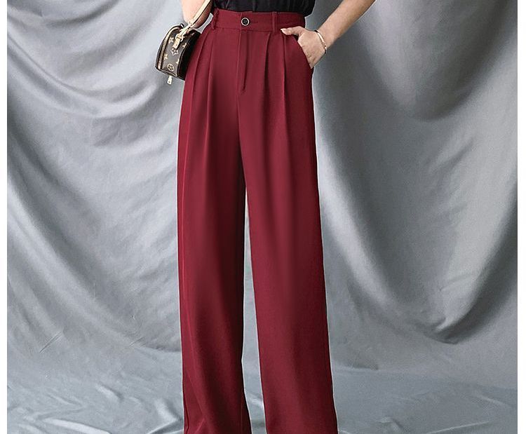 High-Waist Wide-Leg Dress Pants dd15 MK Kawaii Store